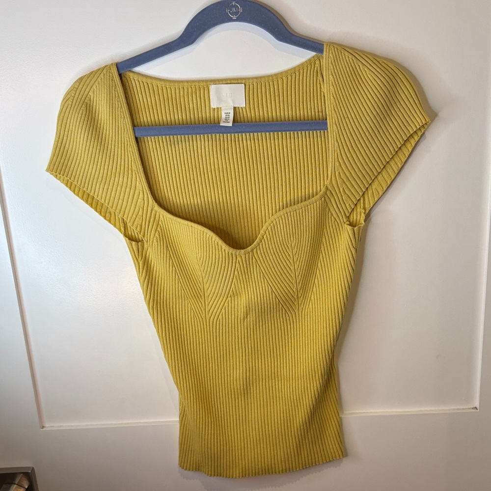 H&M Yellow Ribbed Tank Top - Picture 3 of 3